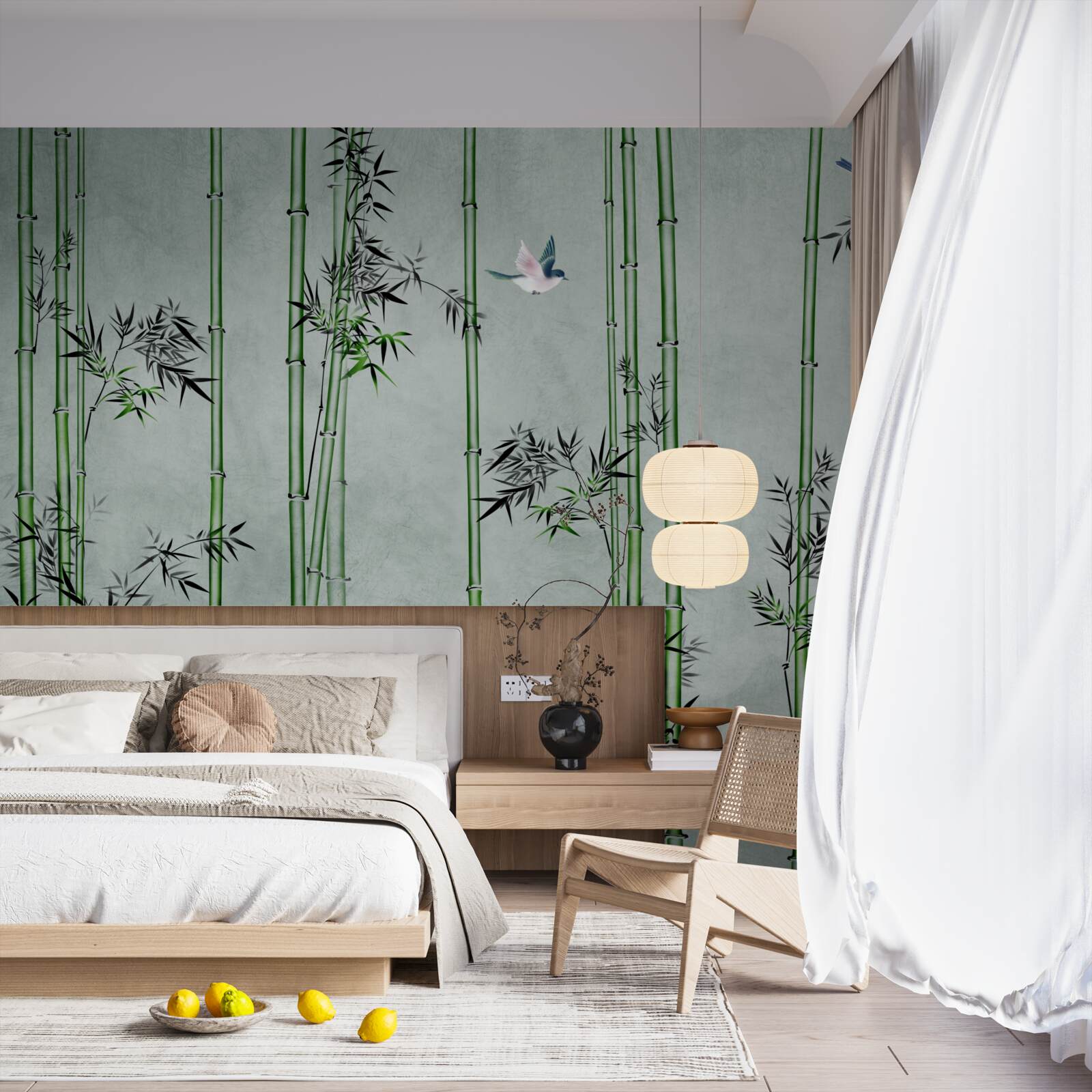 Фотошпалери бамбуковий ліс оповитий туманом