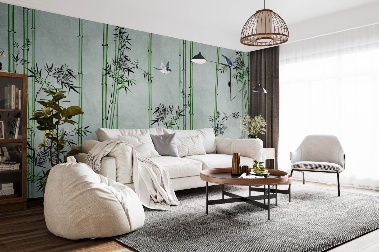 Фотошпалери бамбуковий ліс оповитий туманом