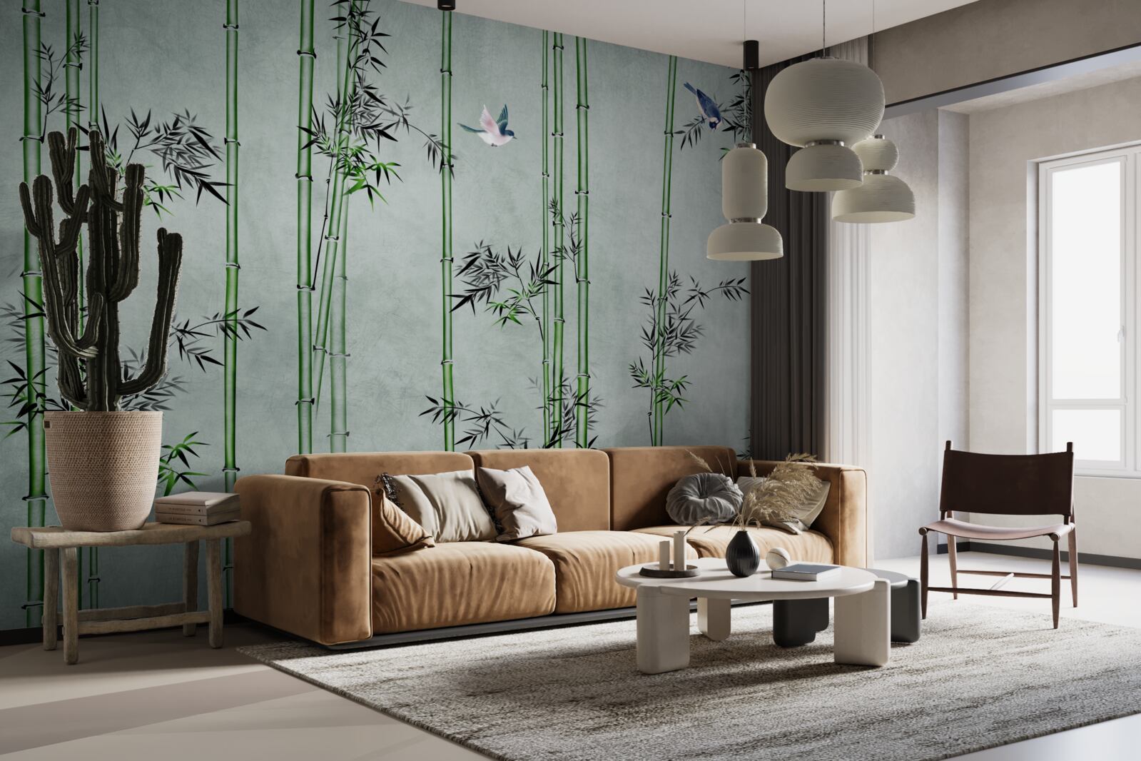 Фотошпалери бамбуковий ліс оповитий туманом