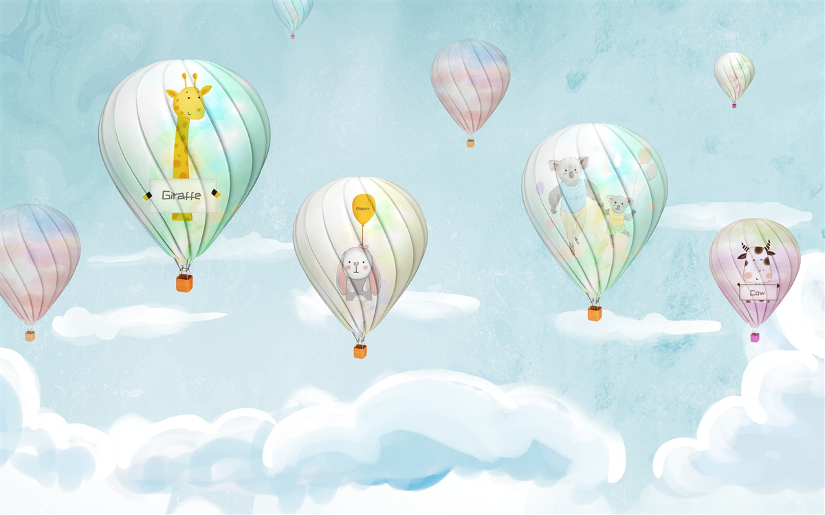 Фотошпалери тварини в літаючих кулях