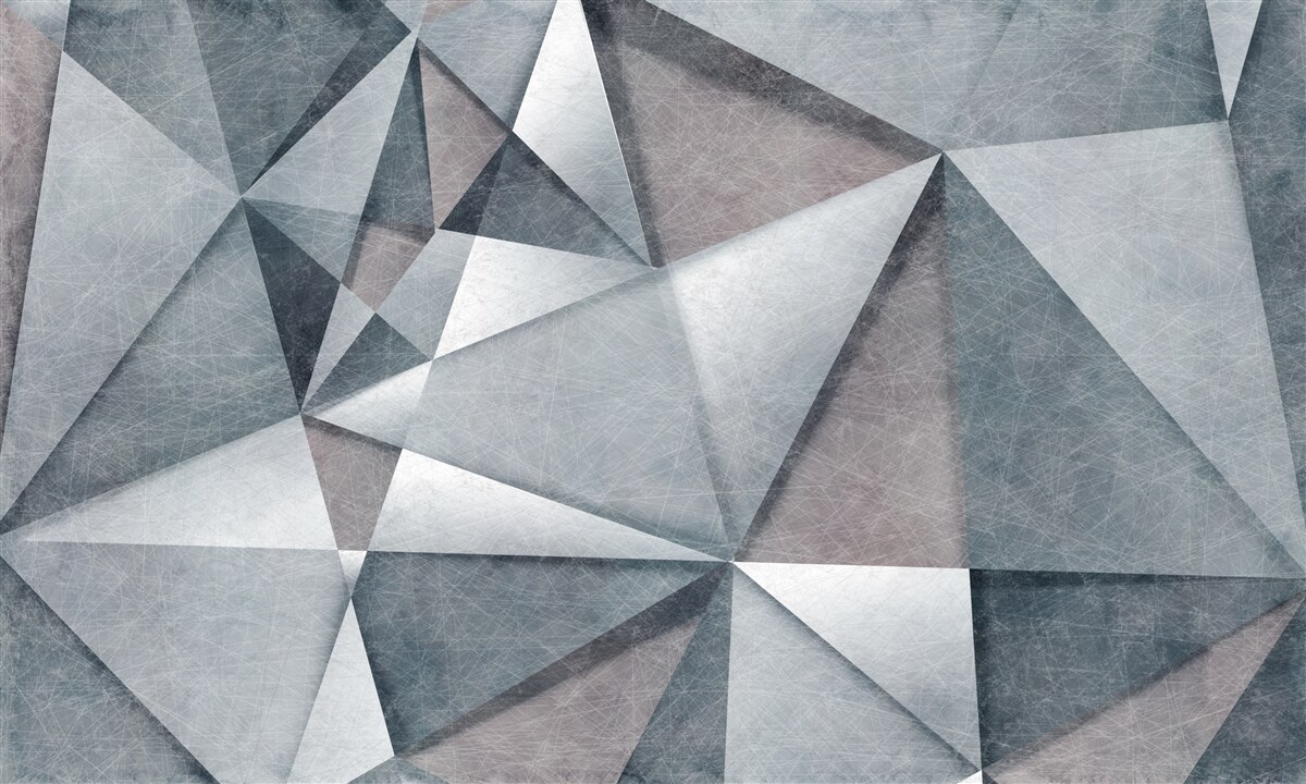 Фотошпалери сіра абстракція з трикутників