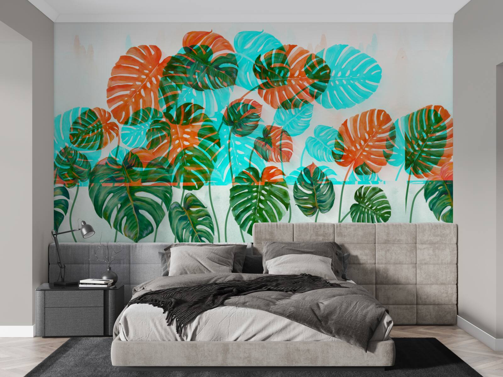 Фотошпалери монстера з зеленим листям