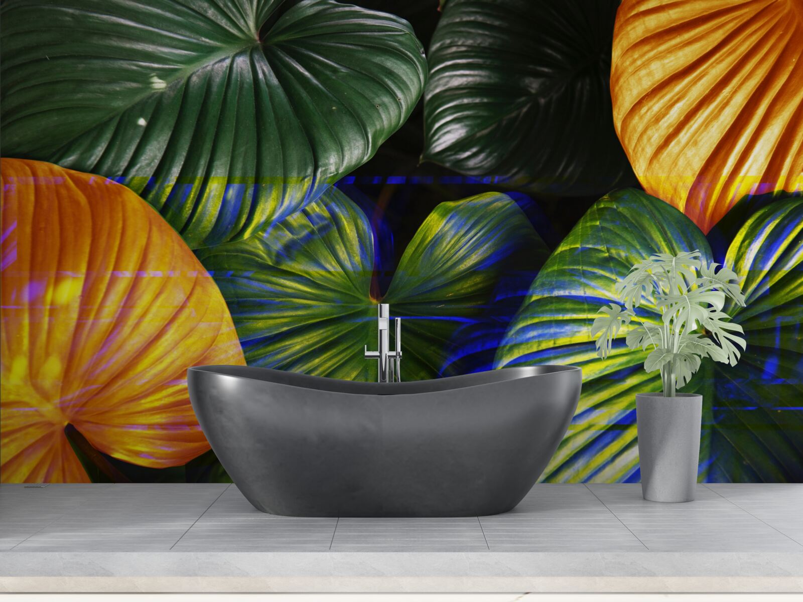 Фотошпалери велике зелене та коричневе листя