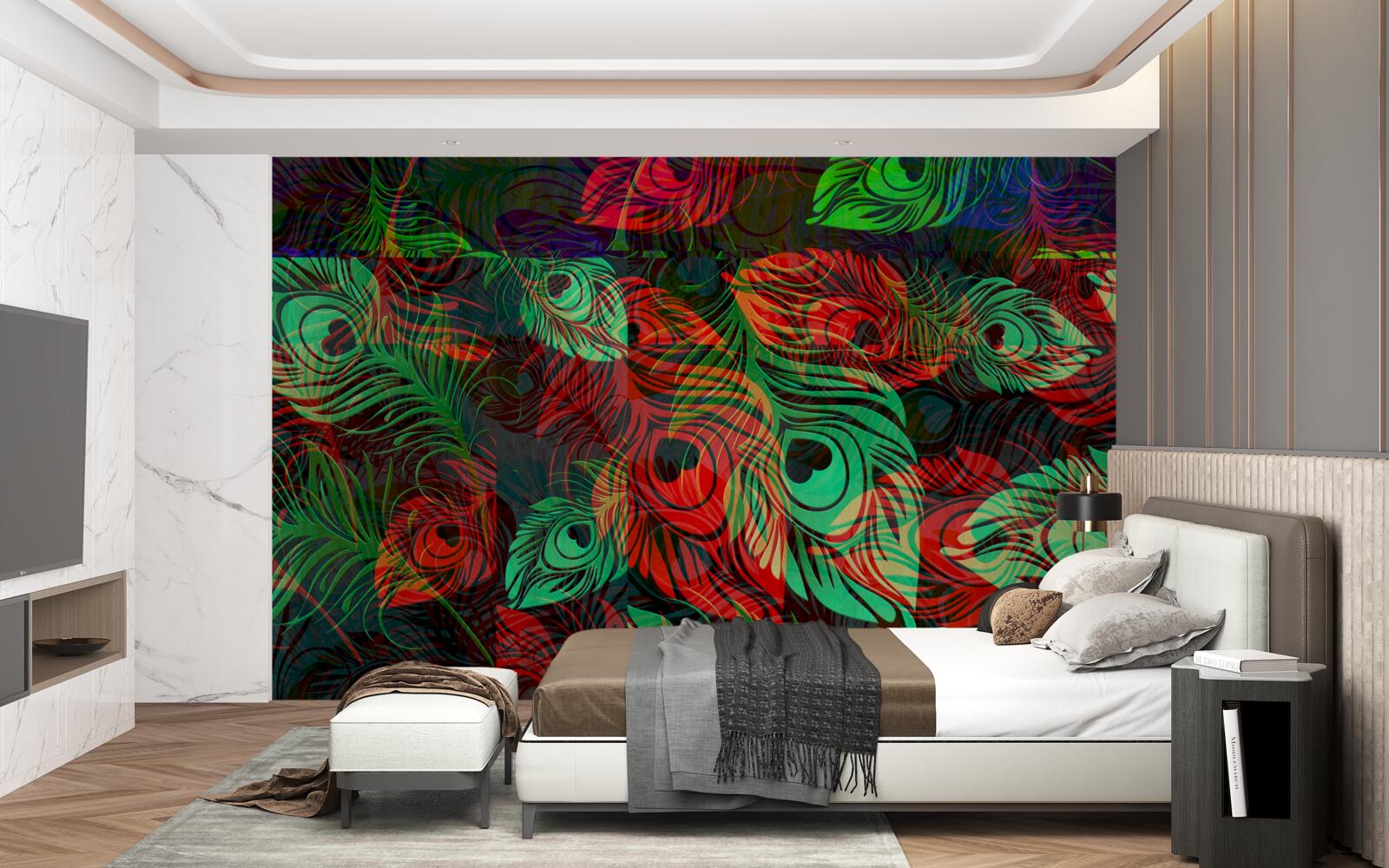 Фотошпалери золоте пір'я неймовірної краси