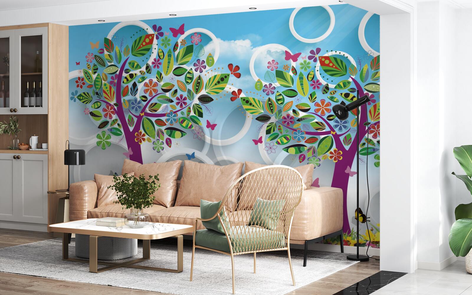 Фотошпалери натяк на літні кольори на листі