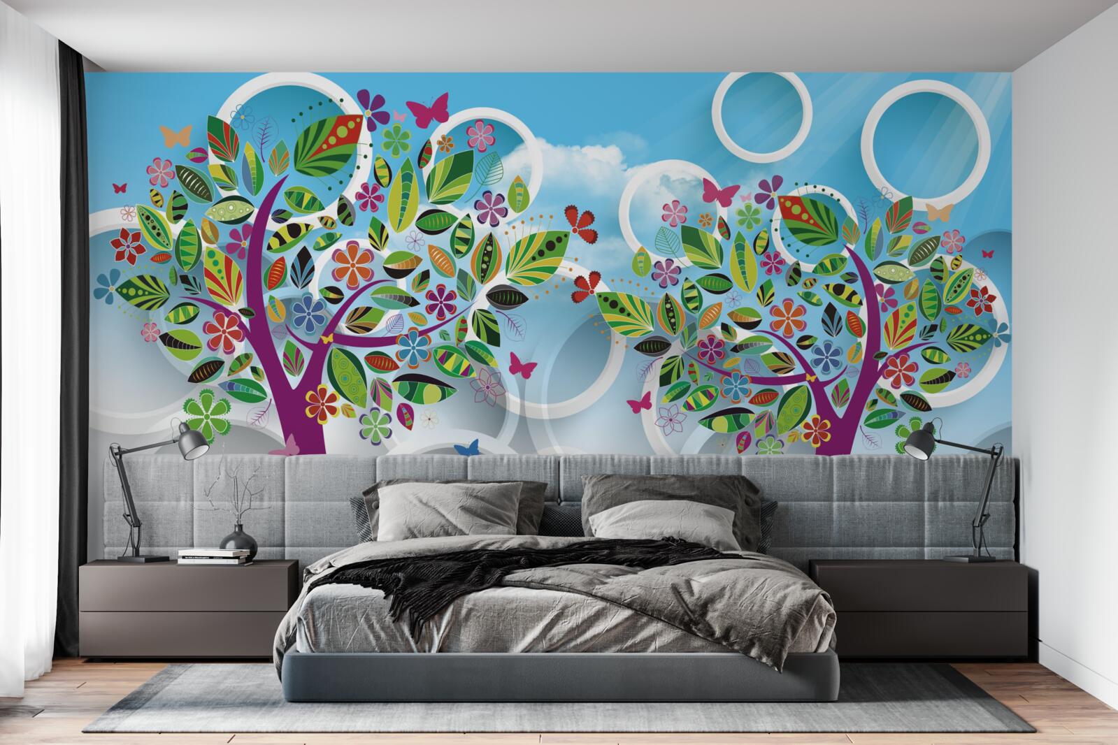 Фотошпалери натяк на літні кольори на листі