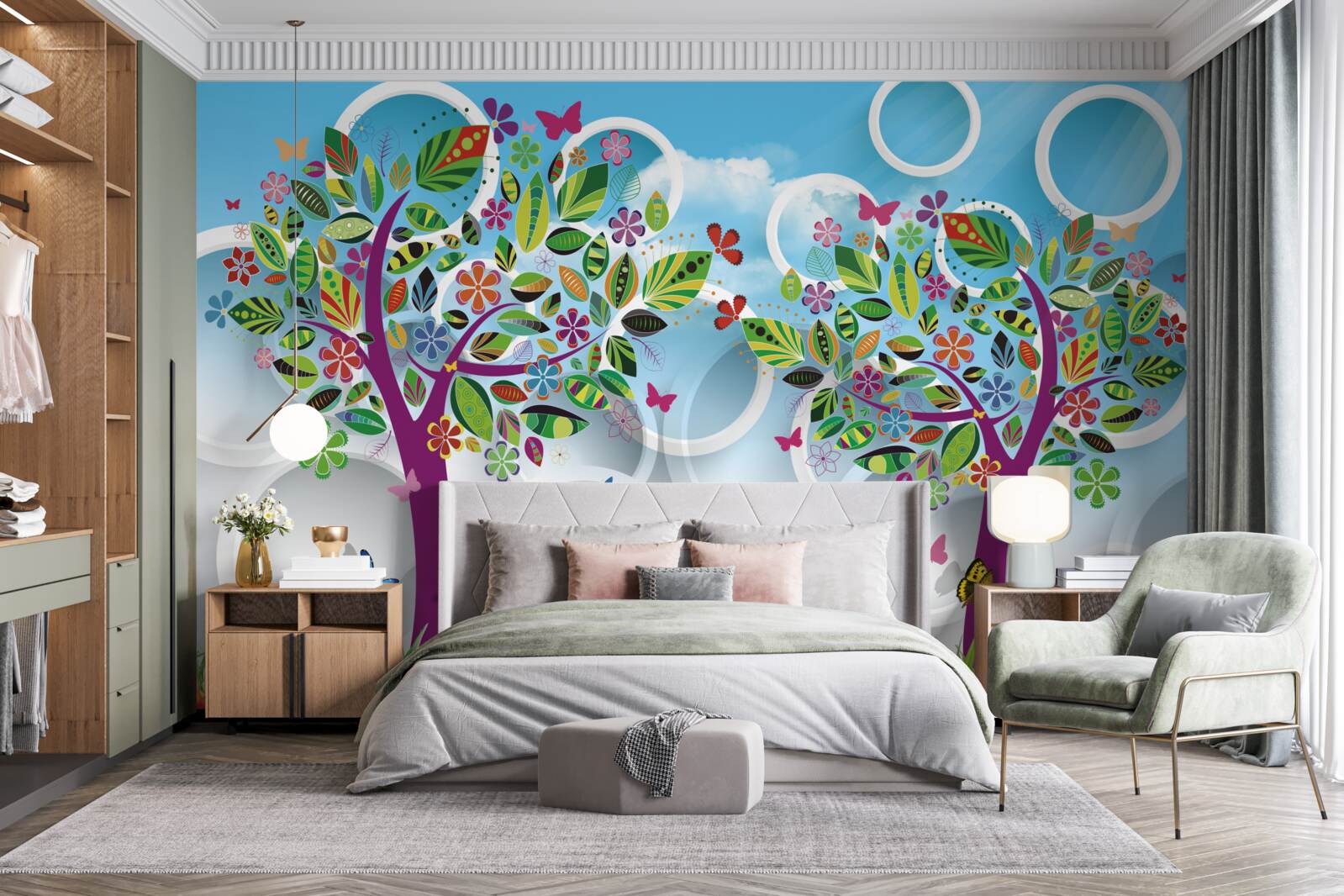 Фотошпалери натяк на літні кольори на листі