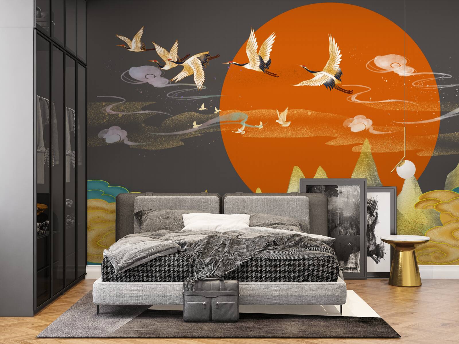 Фотошпалери гірські вершини стають свідками відльоту журавлів з рідних місць