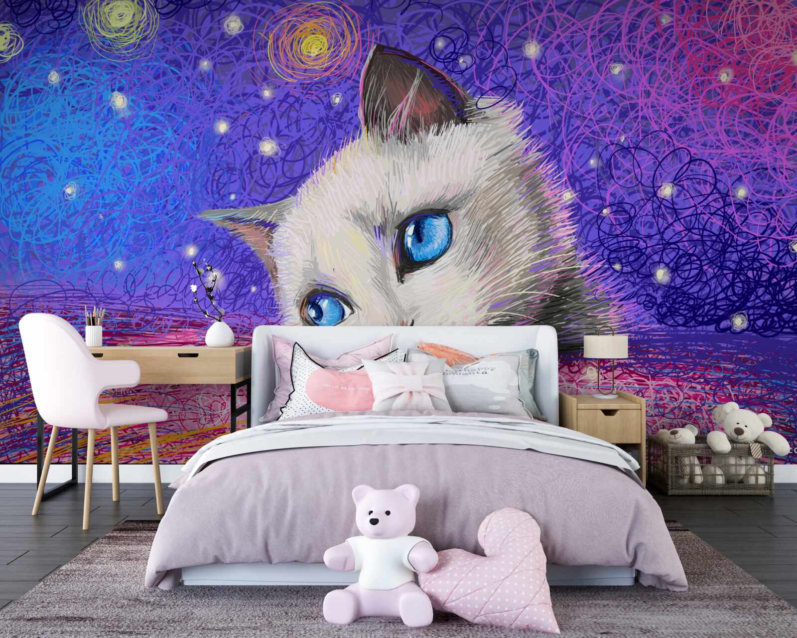 Фотошпалери розгублене блакитнооке кошеня