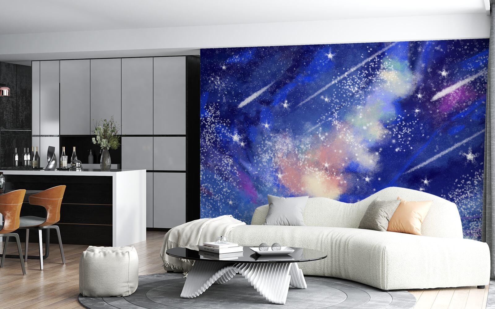 Фотошпалери синє нічне небо