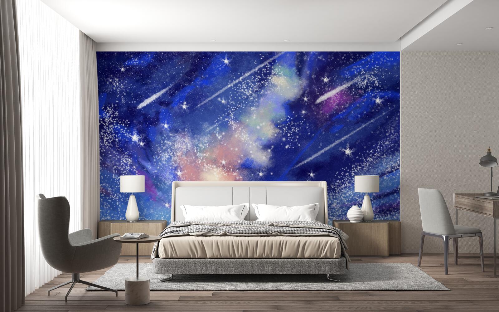 Фотошпалери синє нічне небо