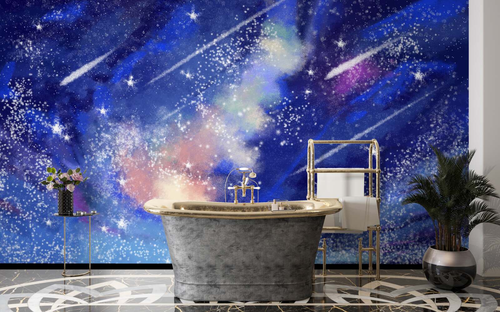 Фотошпалери синє нічне небо