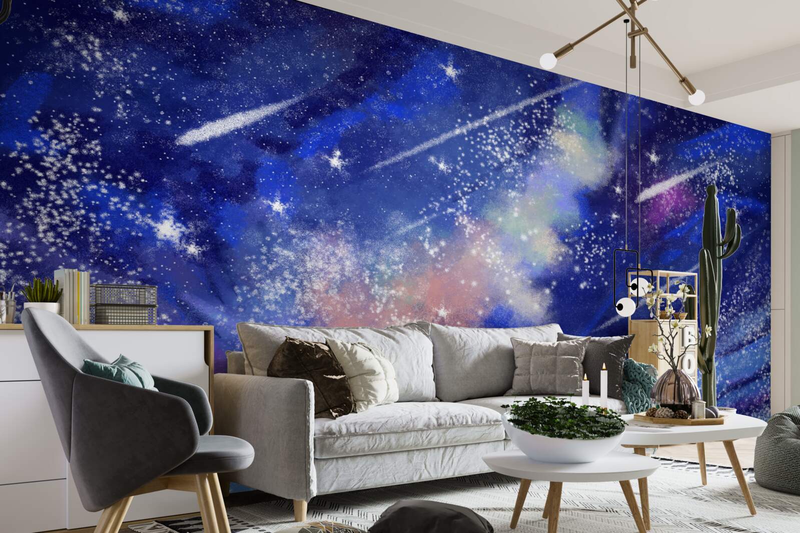 Фотошпалери синє нічне небо