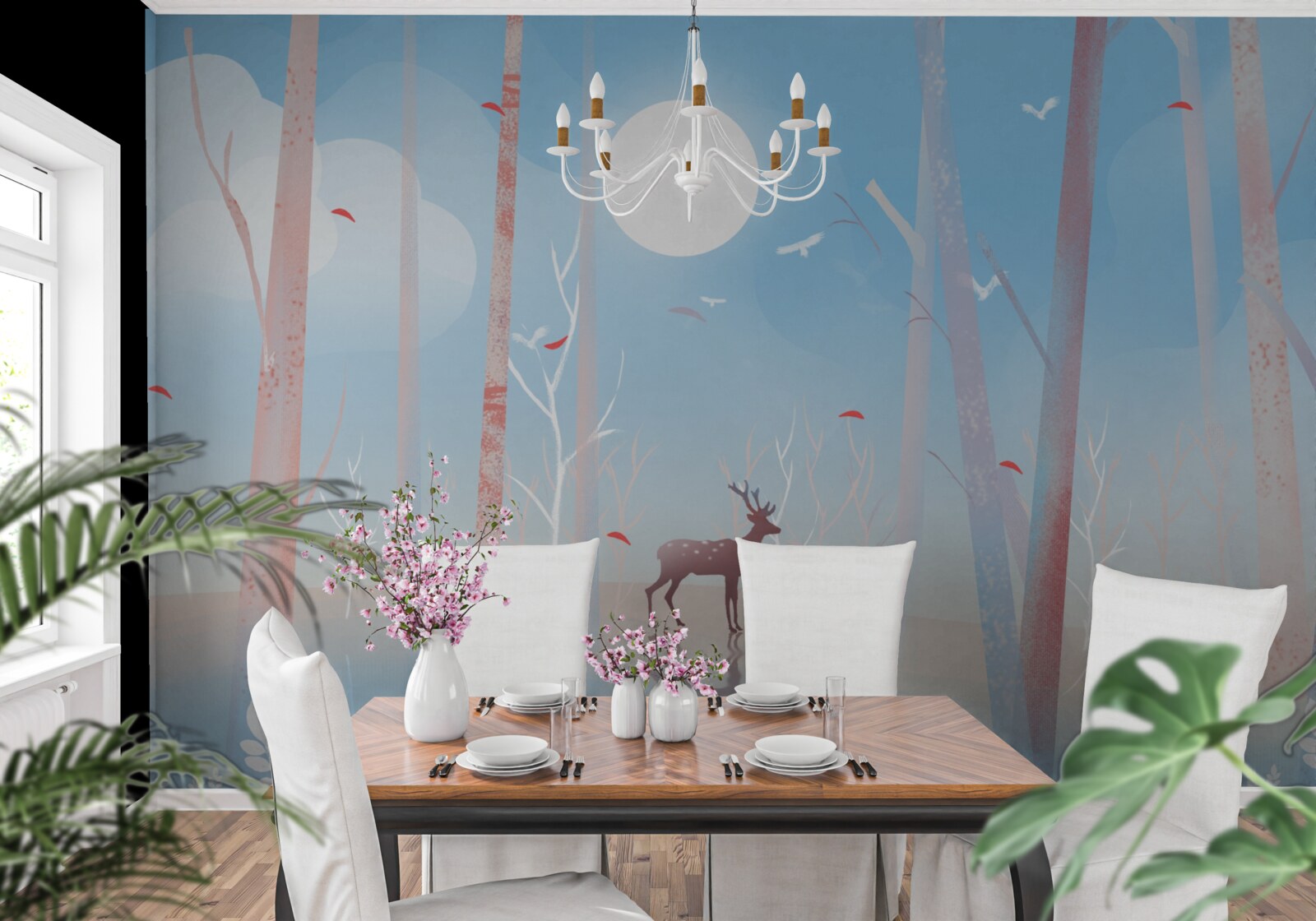 Фотошпалери північна тварина в лісі навесні