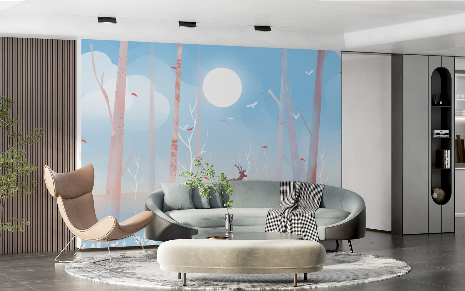 Фотошпалери північна тварина в лісі навесні