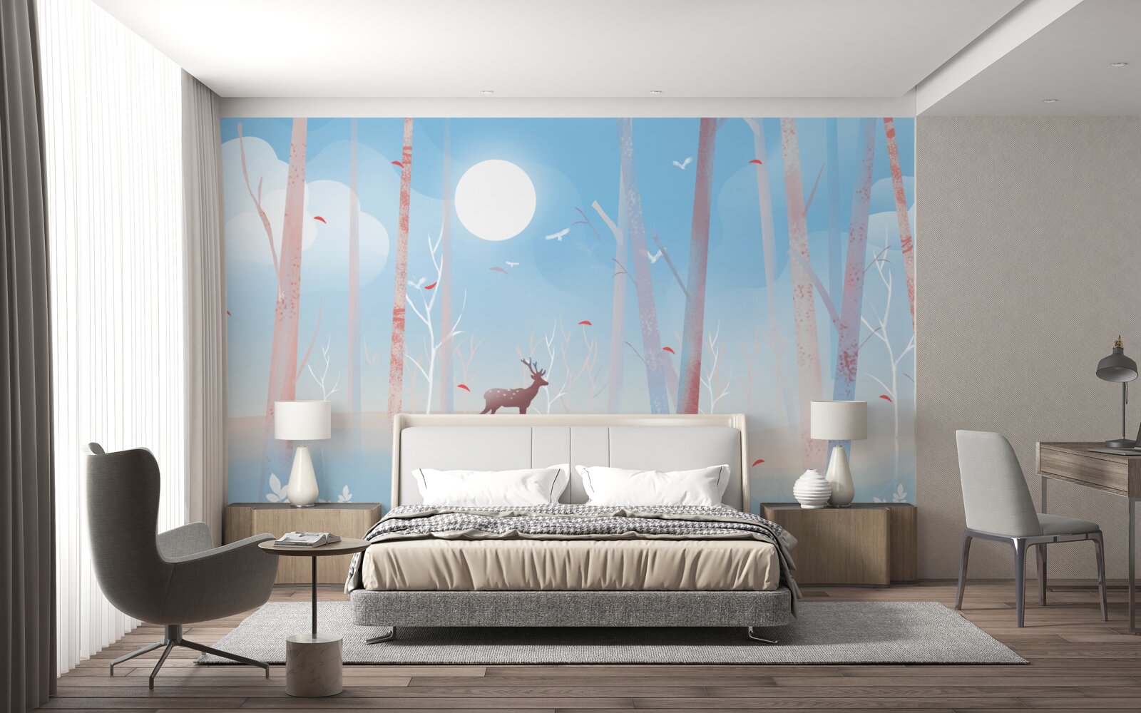 Фотошпалери північна тварина в лісі навесні