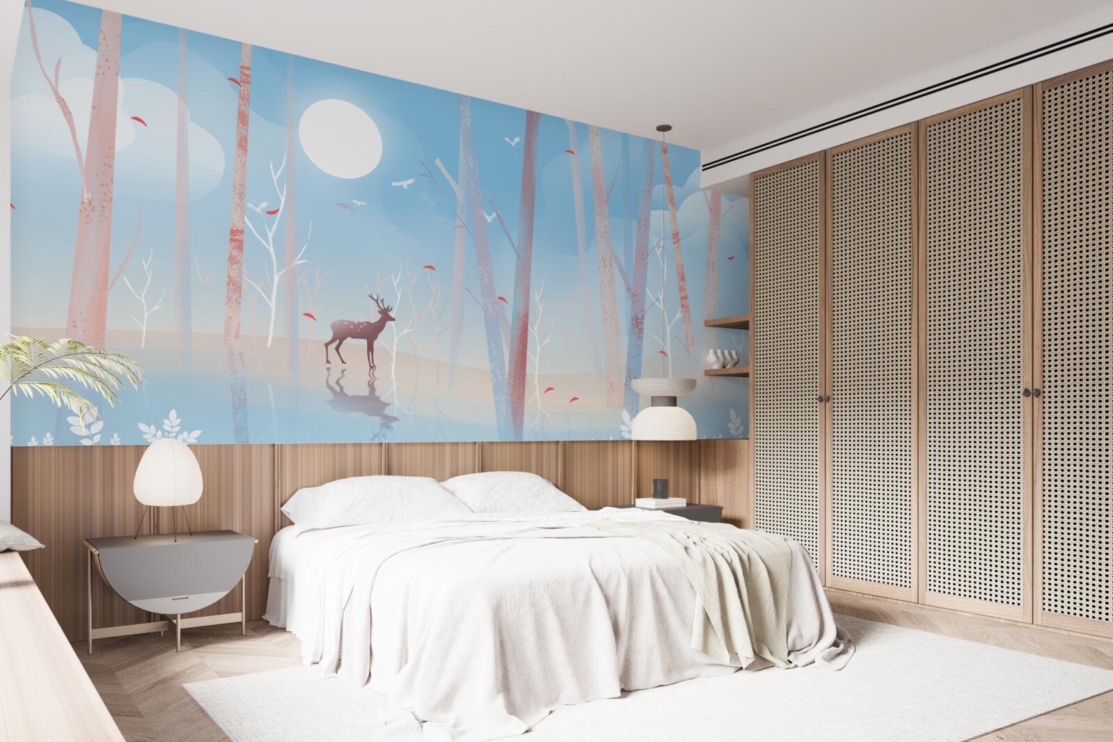 Фотошпалери північна тварина в лісі навесні