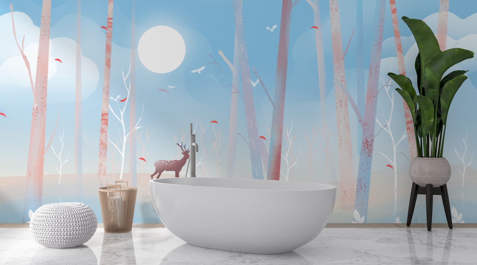 Фотошпалери північна тварина в лісі навесні