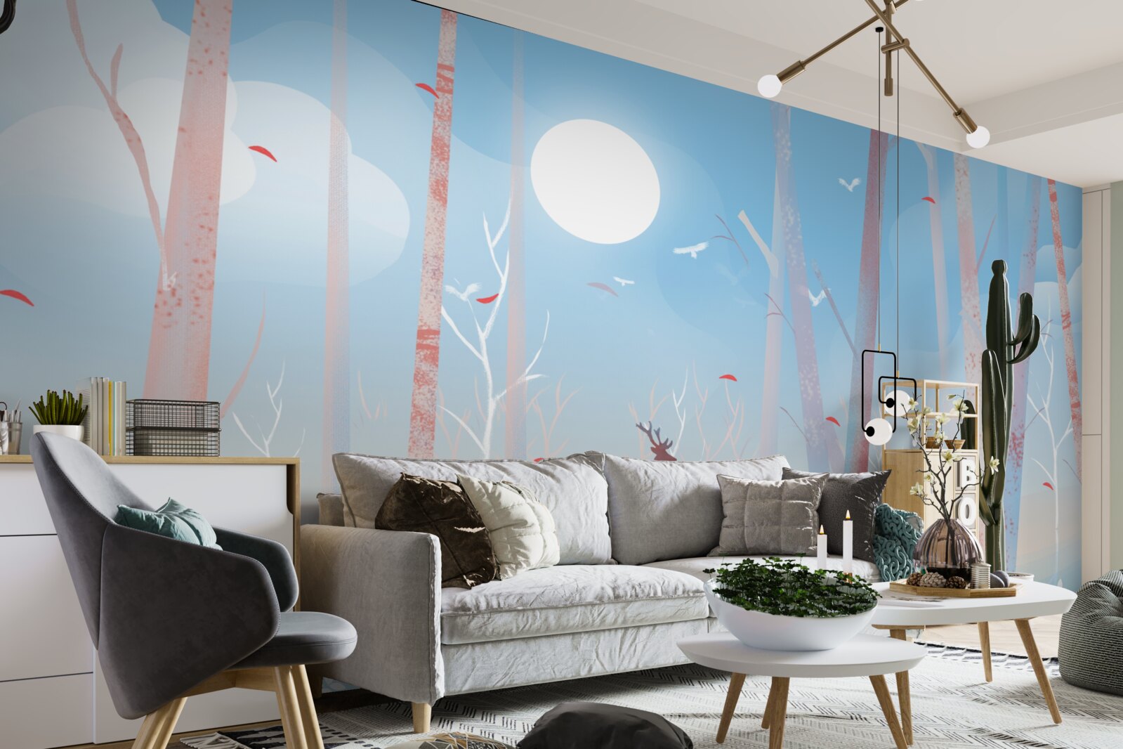 Фотошпалери північна тварина в лісі навесні