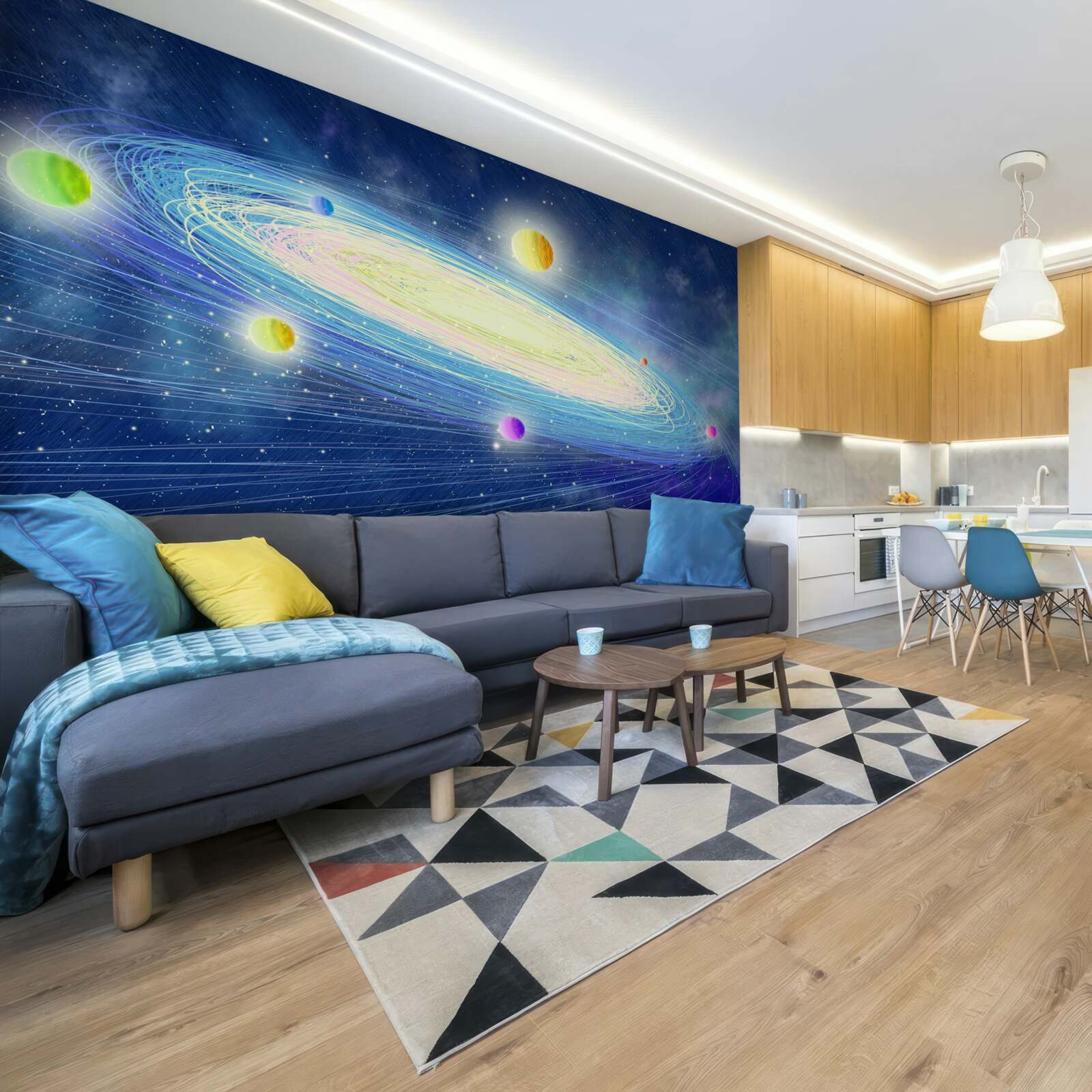 Фотошпалери обертання планет навколо зірки, яку ми називаємо Сонцем