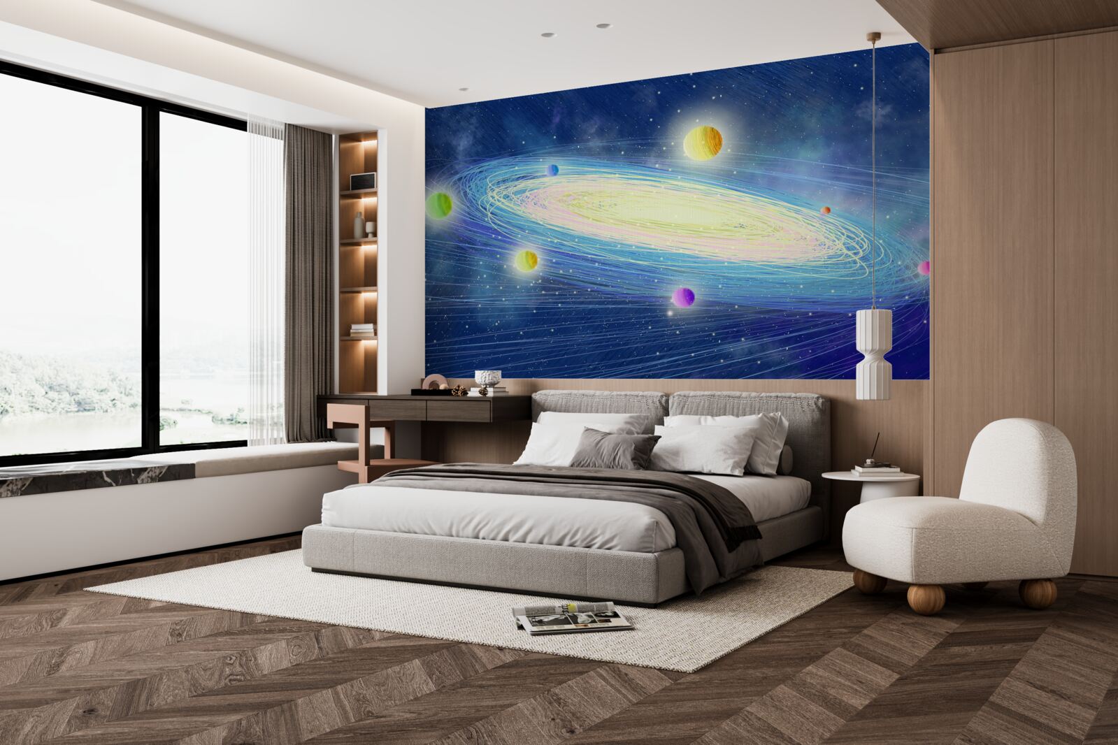 Фотошпалери обертання планет навколо зірки, яку ми називаємо Сонцем