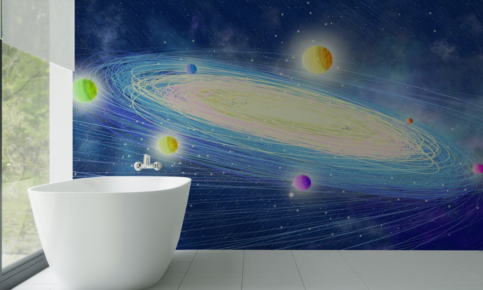 Фотошпалери обертання планет навколо зірки, яку ми називаємо Сонцем