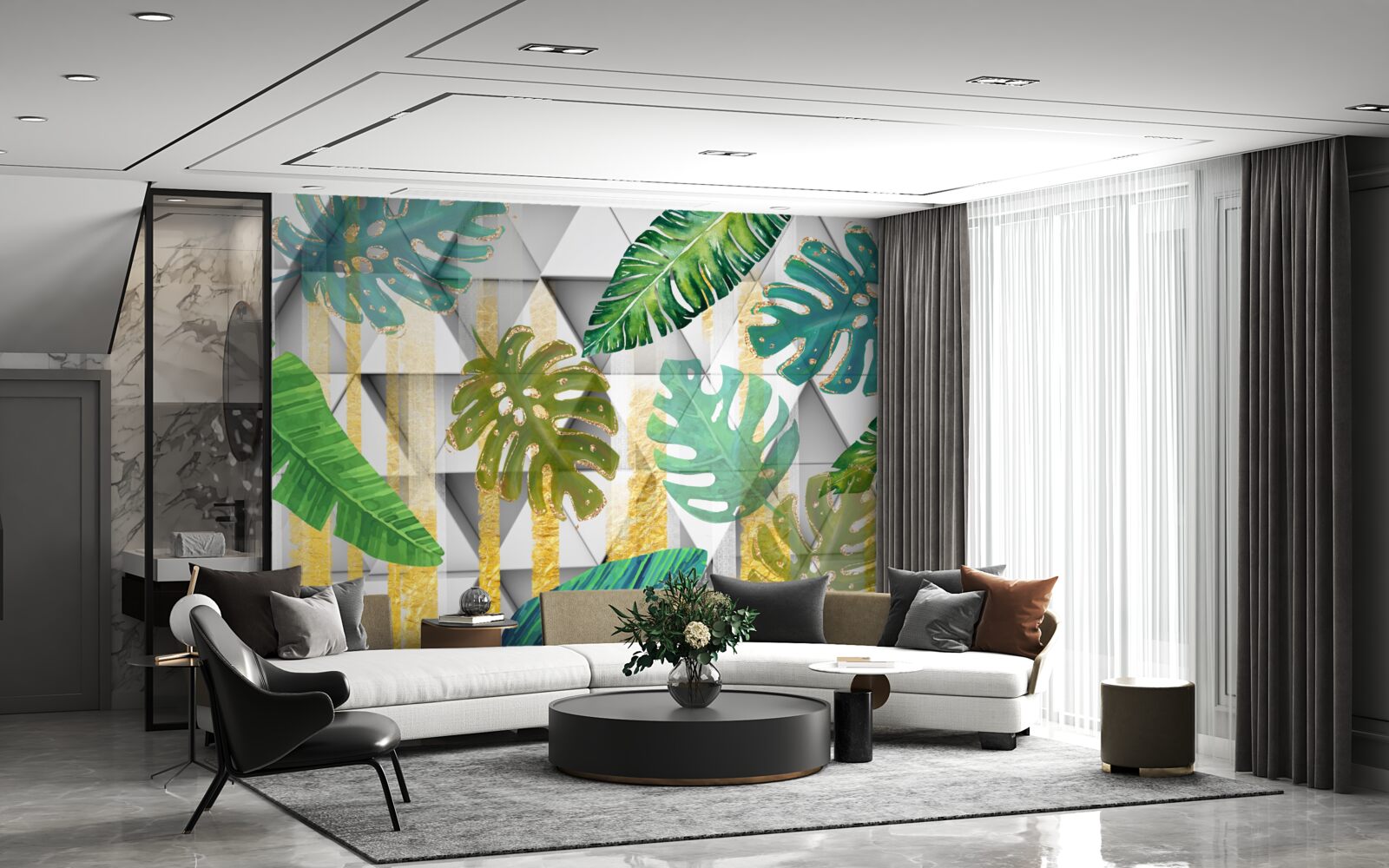 Фотошпалери розмаїття тропічного листя