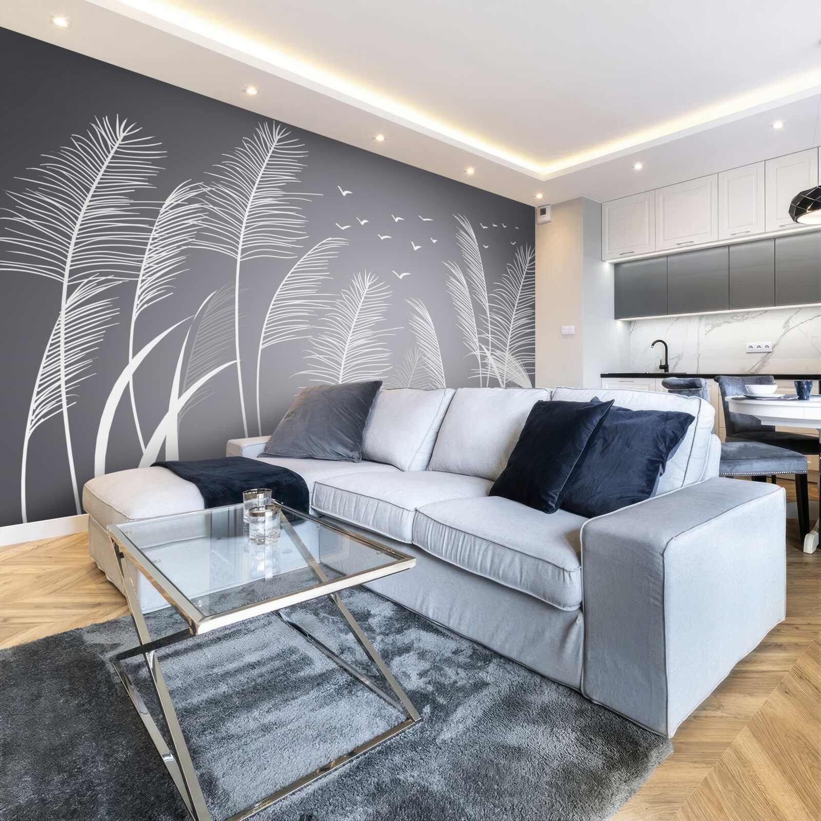 Фотошпалери вітер рухає рослини, що нагадують форму пір'я