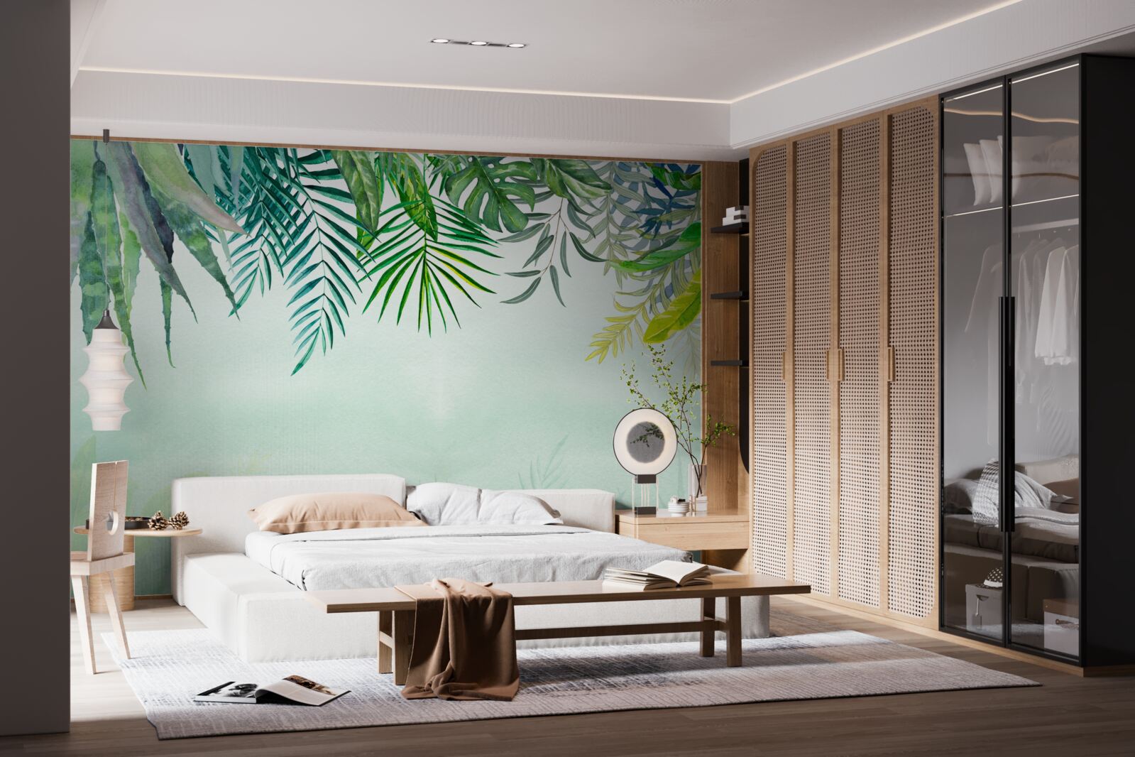 Фотошпалери ранковий туман у тропічній зелені