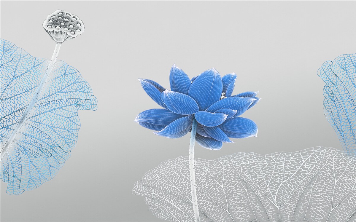 Фотошпалери синя скляна квітка