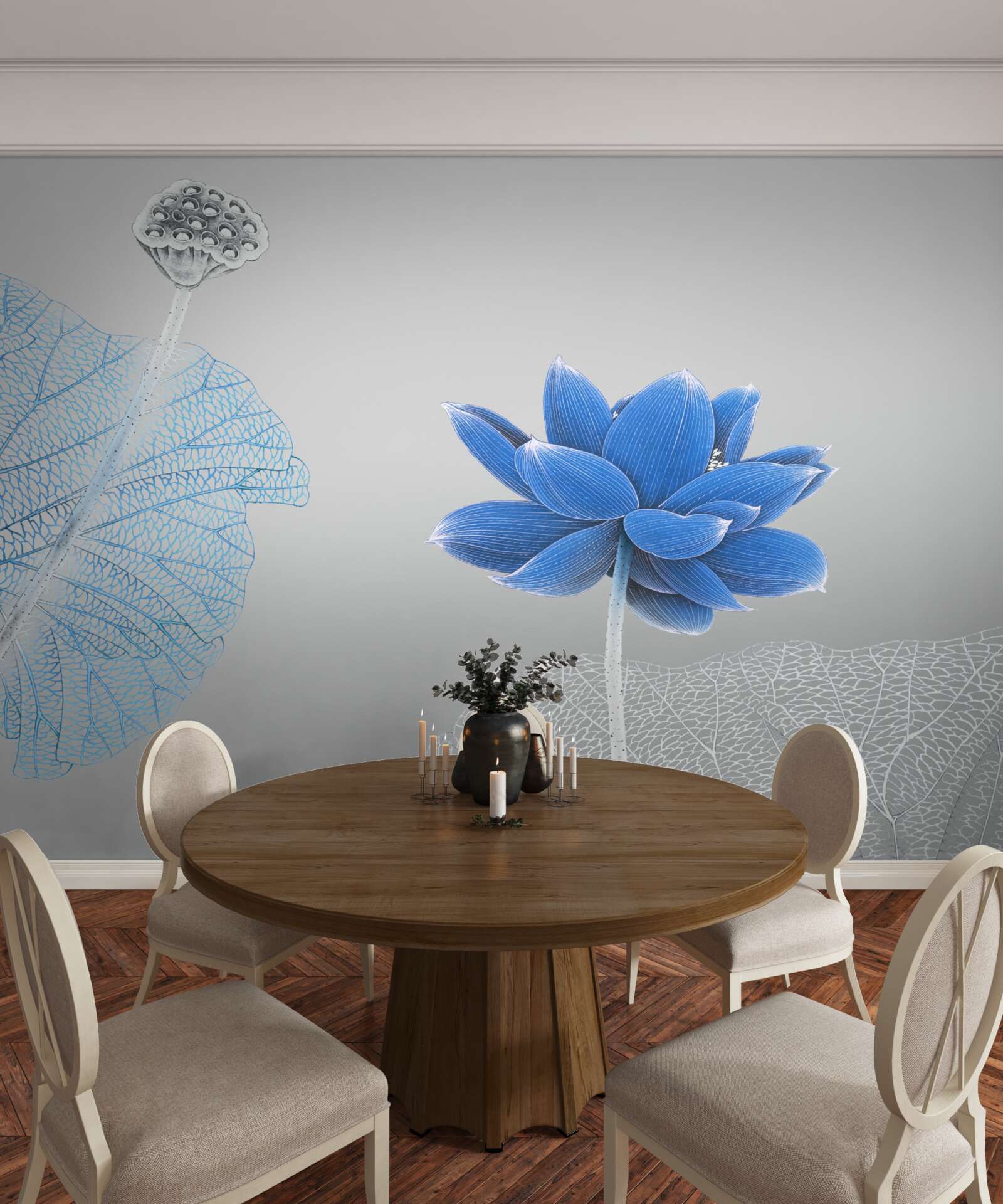 Фотошпалери синя скляна квітка