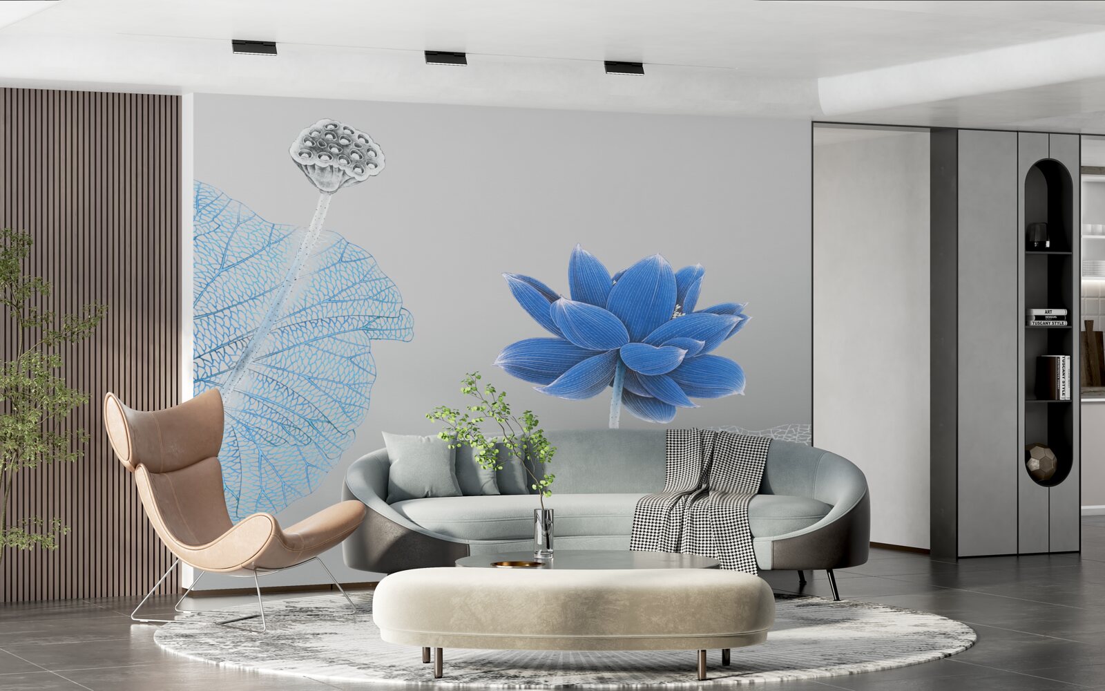 Фотошпалери синя скляна квітка