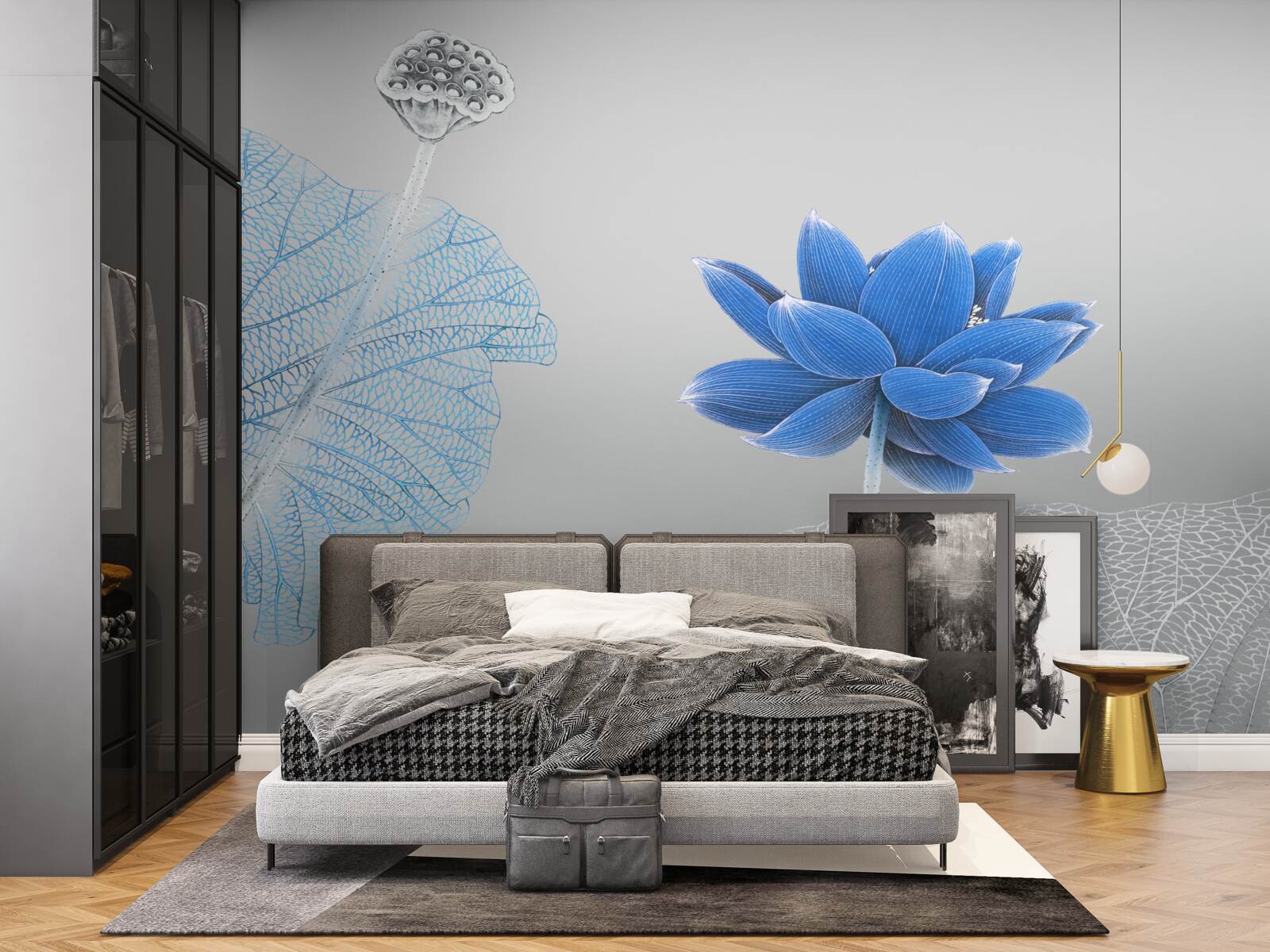 Фотошпалери синя скляна квітка