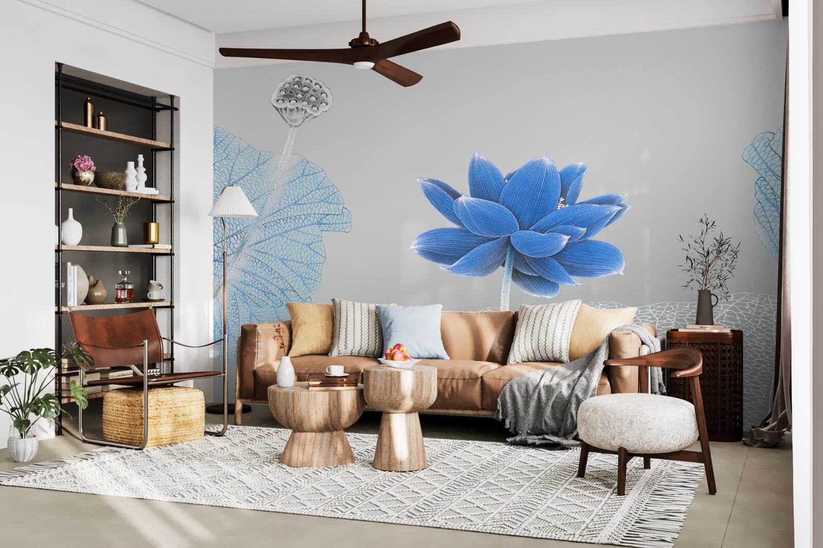 Фотошпалери синя скляна квітка