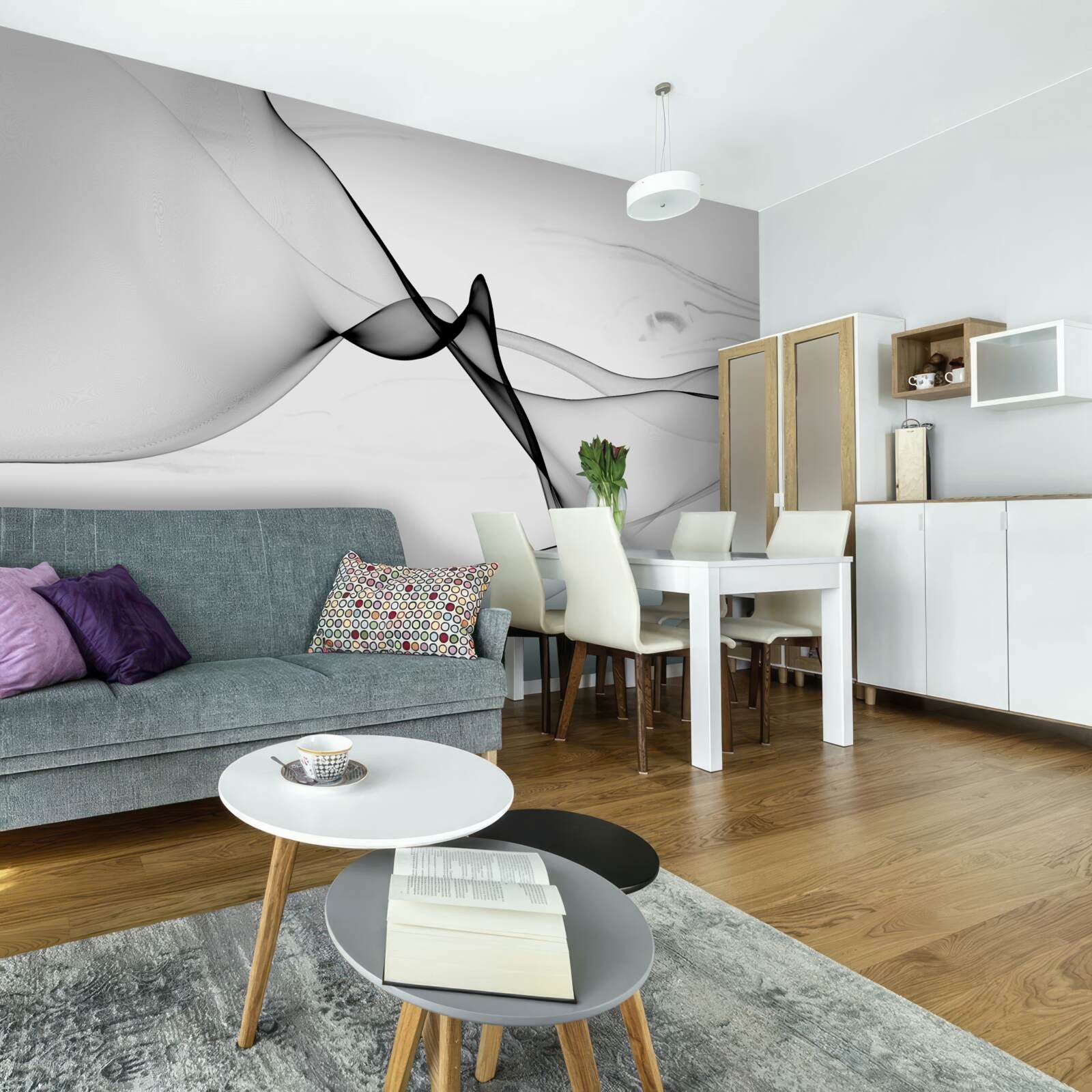 Фотошпалери концепція білого і чорного диму