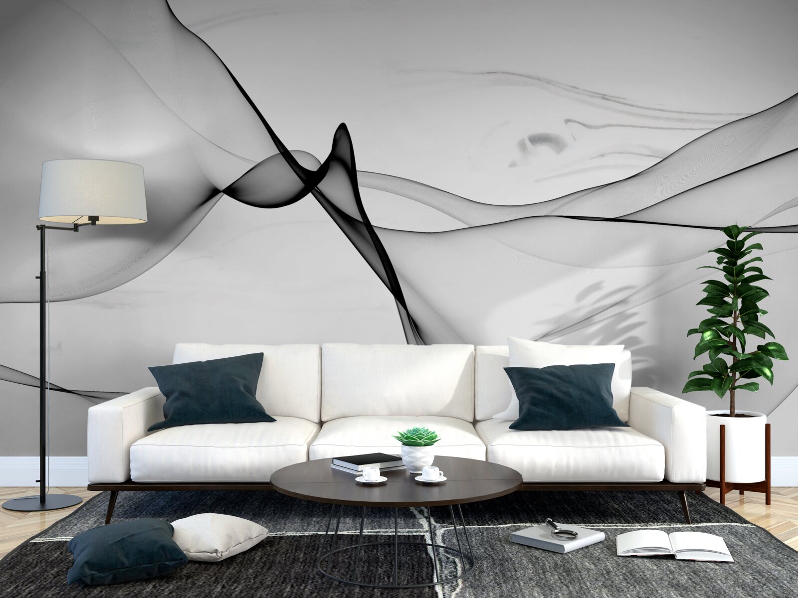 Фотошпалери концепція білого і чорного диму