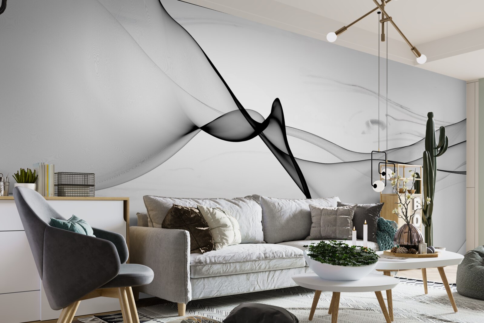 Фотошпалери концепція білого і чорного диму