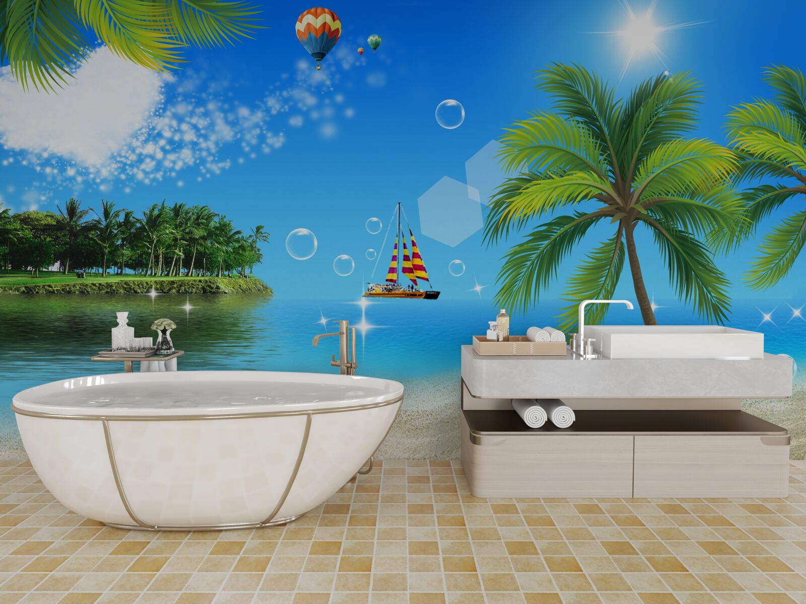 Фотошпалери вид на море та узбережжя