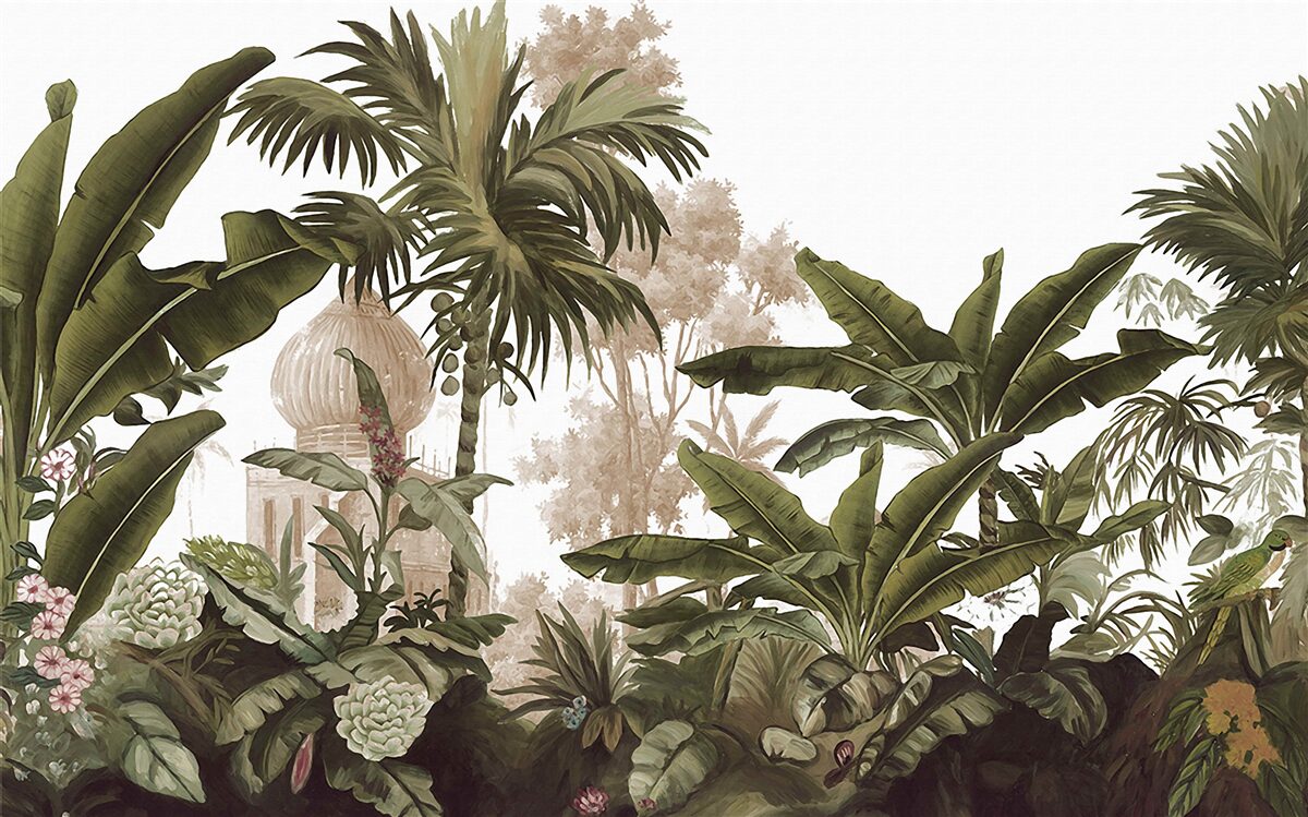 Фотошпалери притулок серед зеленого чагарнику