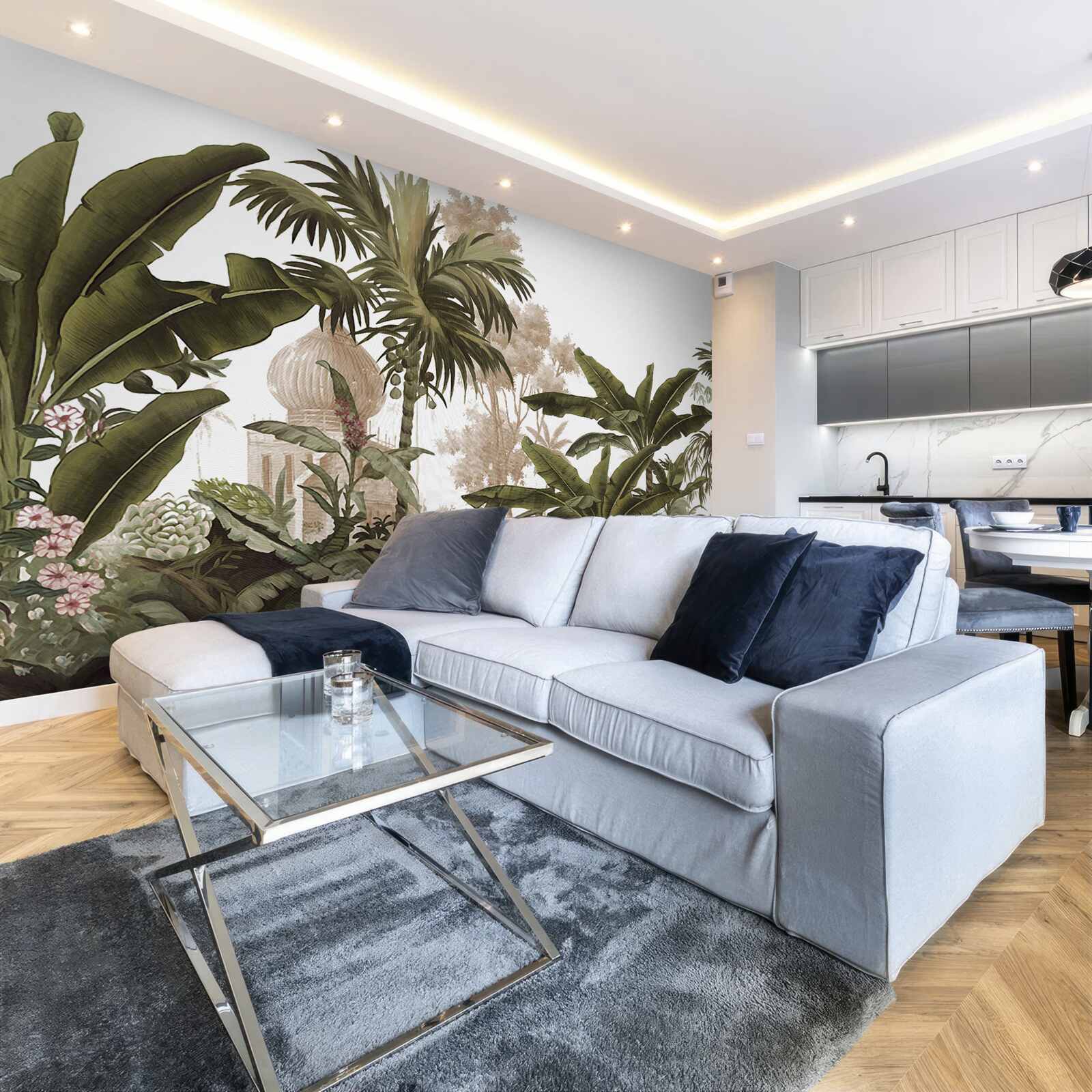 Фотошпалери притулок серед зеленого чагарнику