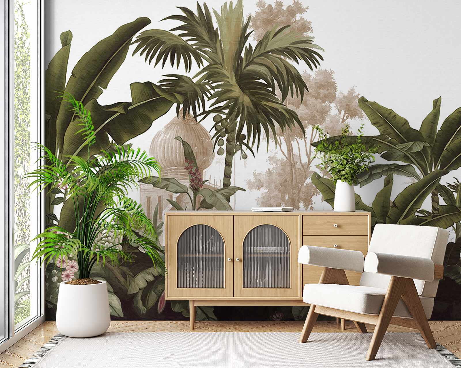 Фотошпалери притулок серед зеленого чагарнику