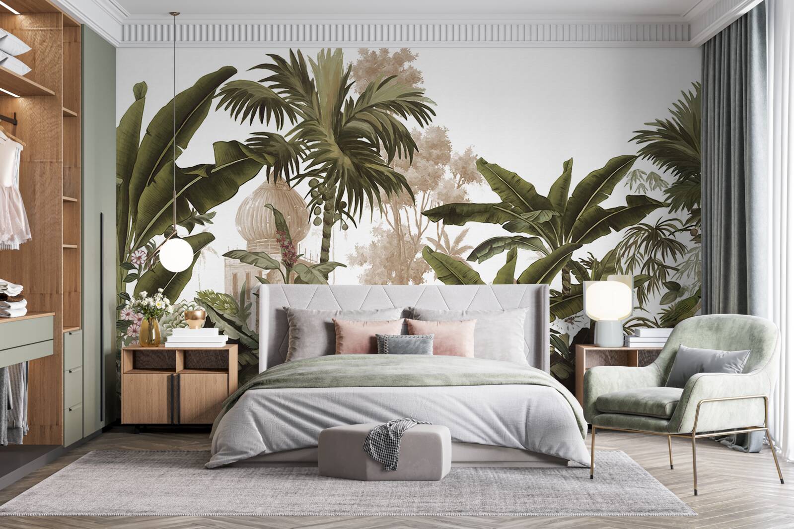 Фотошпалери притулок серед зеленого чагарнику