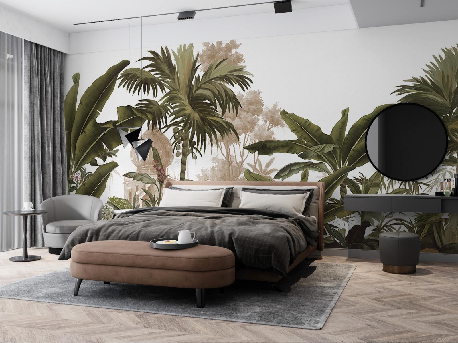 Фотошпалери притулок серед зеленого чагарнику