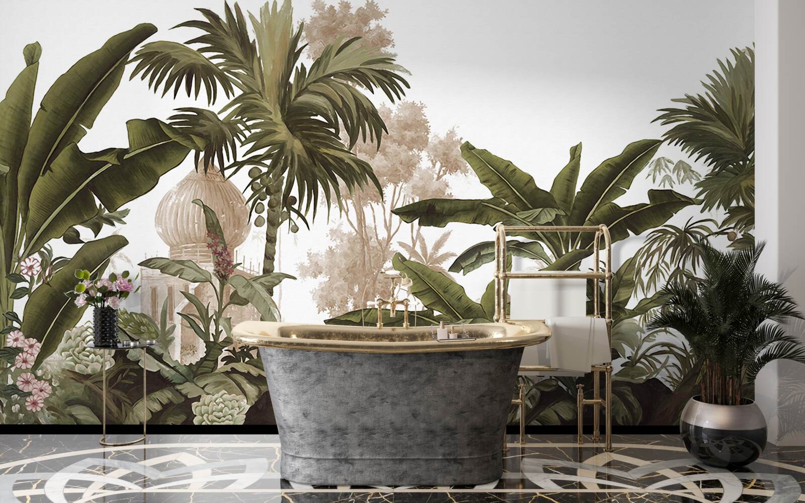 Фотошпалери притулок серед зеленого чагарнику