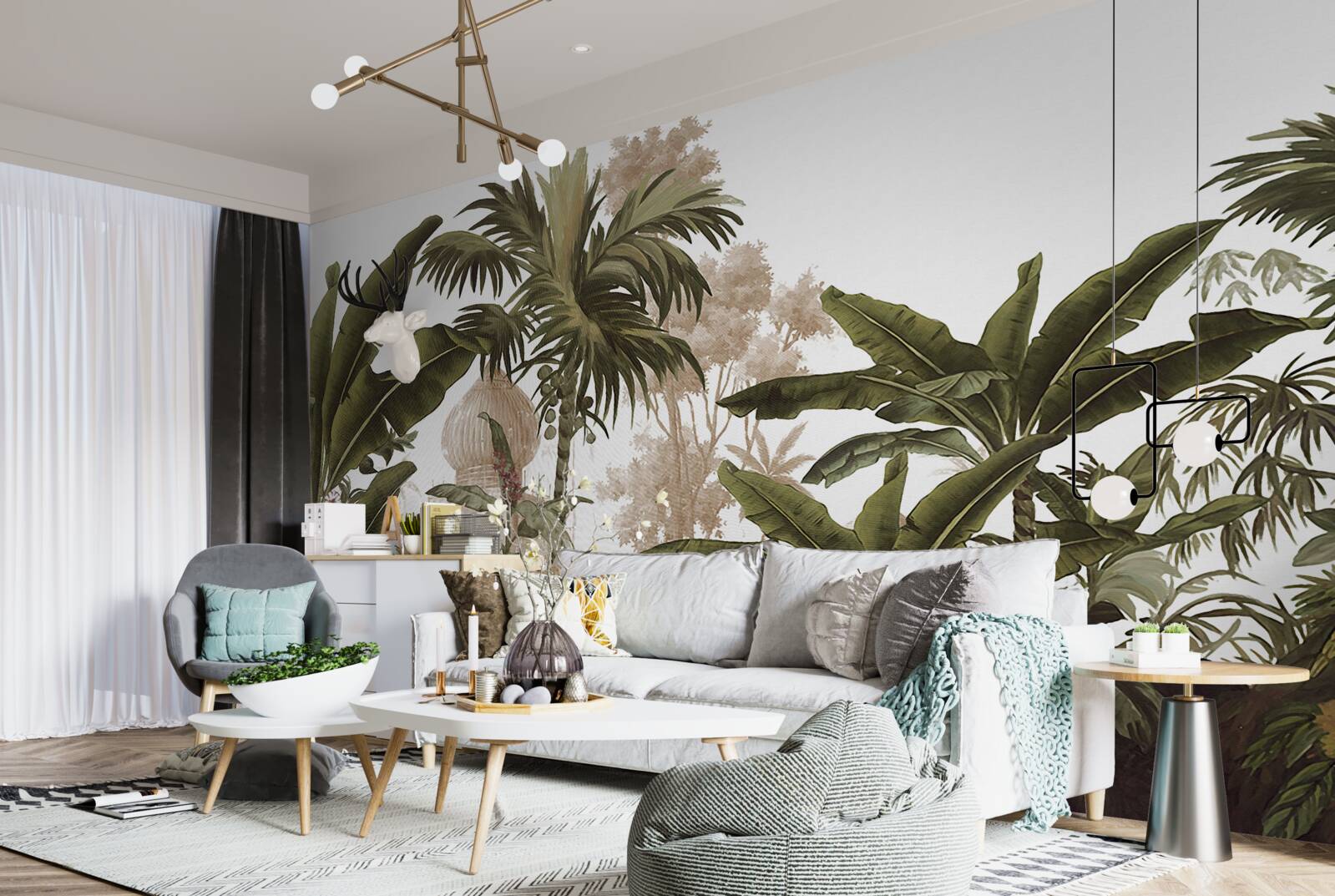 Фотошпалери притулок серед зеленого чагарнику