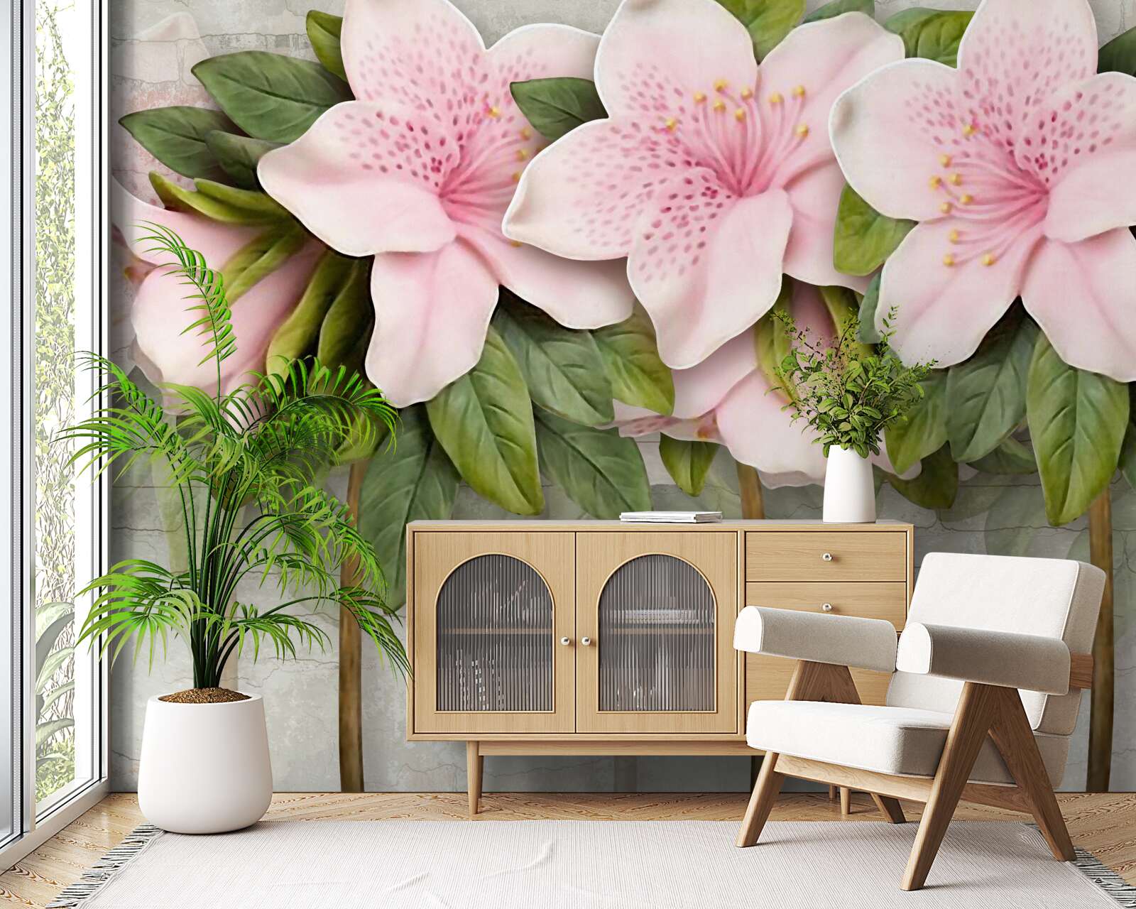 Фотошпалери ніжно-рожеві лілії