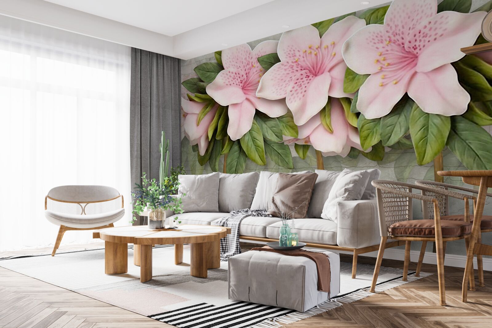 Фотошпалери ніжно-рожеві лілії