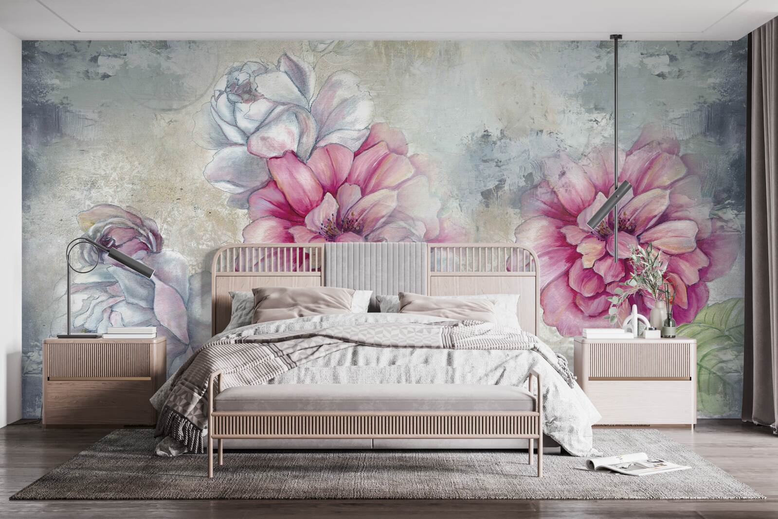 Фотошпалери квітковий фон у вінтажному стилі