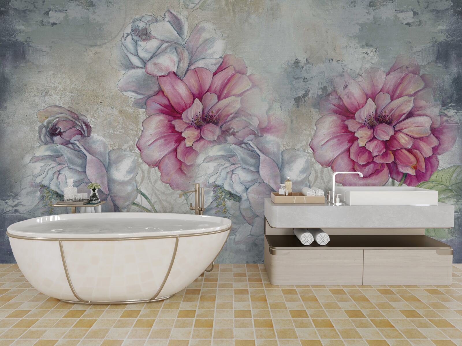 Фотошпалери квітковий фон у вінтажному стилі