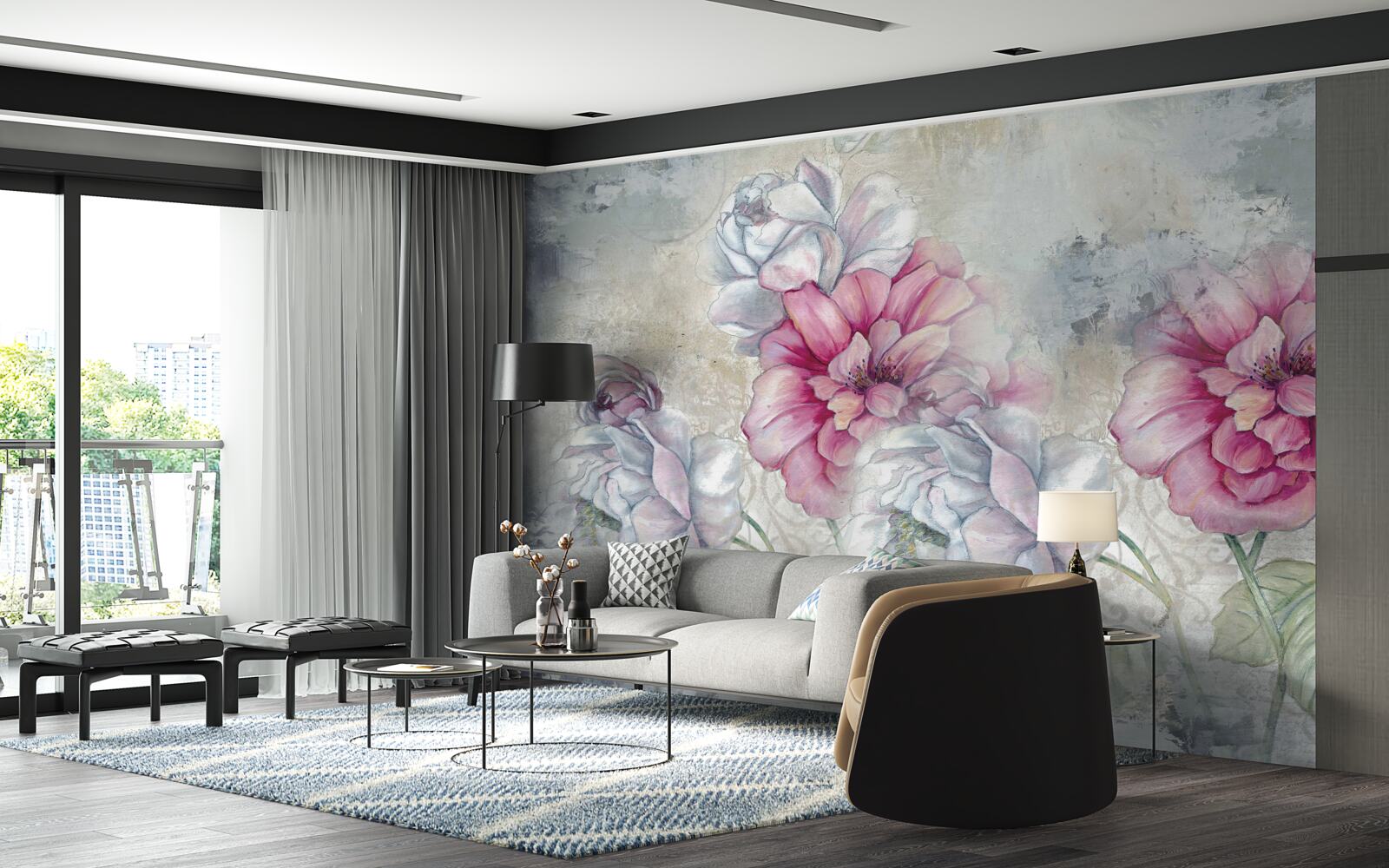 Фотошпалери квітковий фон у вінтажному стилі